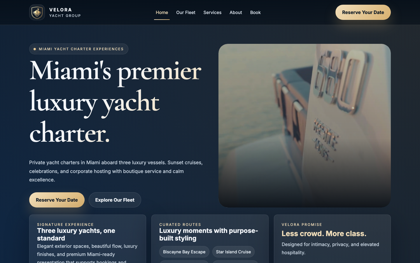Velora Yachts project preview